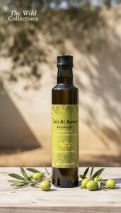 Early harvest extra virgin olive oil bottle cold pressed from fresh green olives